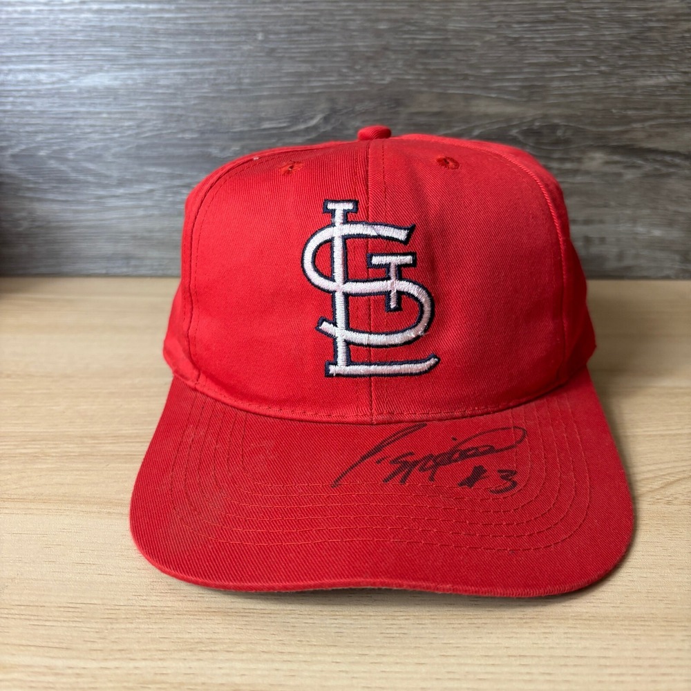 Vintage St Louis Cardinals Hat Cap Snap Back Red MLB Baseball‎ Autographed